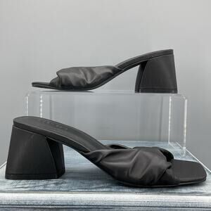 NEW Open Edit Women’s Cora Block Heel Sandals Black Size 7M